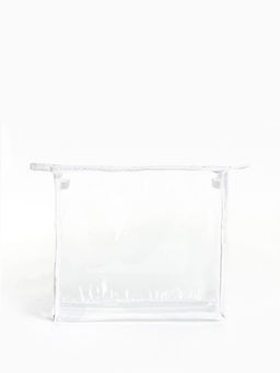 Косметичка на молнии, треугольная, маленькая, прозрачная/белая