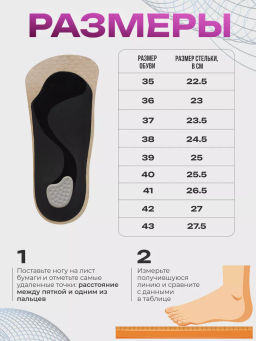 Ортопедические каркасные полустельки Talus 121 бежевые