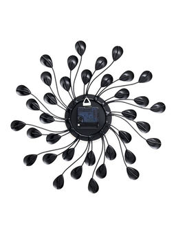 Часы настенные интерьерные Лепестки с кристаллами, серия: Ажур, бесшумные, плавный ход, 38?38 см, d=13 см, от батарейки 1?АА