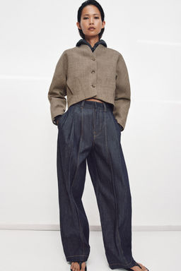 CHAQUETA CORTA CON LANA ZW COLLECTION / Tostado