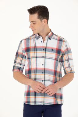 U. S. Polo Assn Мужская темно-синяя рубашка в шотландскую клетку