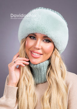 ВИДЕООБЗОР шапка Ника трикотаж экомех мята - Davidovfox фото 2