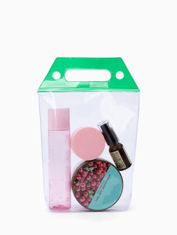 Цена за 2 шт. Косметичка на кнопках для бассейна, с ручками, прозрачная/зелёная