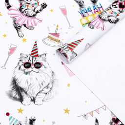 Цена за 10 шт. Бумага упаковочная глянцевая «Танцевальные поздравления», 50×70 см