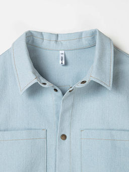 Рубашка джинсовая "Серо-голубой" 7+