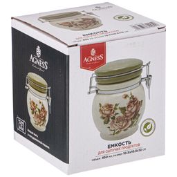 ЕМКОСТЬ ДЛЯ СЫПУЧИХ ПРОДУКТОВ КОРЕЙСКАЯ РОЗА 10,5*10,5 СМ. ВЫСОТА=12 СМ / 450 МЛ - Agness фото 2