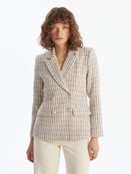 Ekose Kad?n T?vit Blazer Ceket