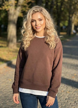 K13324 Свитшот (плотный хлопок) КОРИЧНЕВЫЙ
