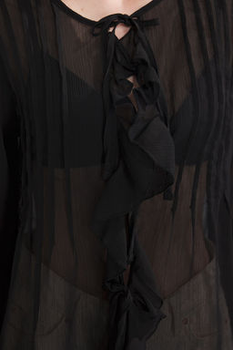 TRENDYOLMILLA Beyaz F?rf?r Detayl? Bisiklet Yaka Gomlek TWOSS25GO00141 фото 7