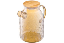 Чайник 1,6 л 20*13*19 см "Crystal glass" с ситом+бамб.крышк.с метал. дном/с силик.уплот, золото