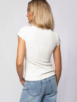 Футболка из трикотажа в широкий рубчик