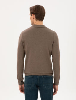 Vizon Melanj Slim Fit Polo Yaka Basic Triko Kazak - Pierre cardin фото 5