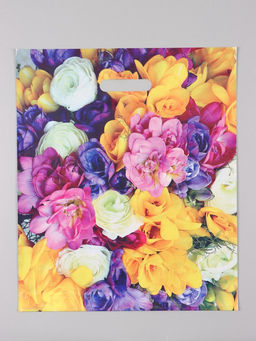 Цена за 25 шт. Пакет Весенний букет, полиэтиленовый с вырубной ручкой, 38?45 + 3 см, 60 мкм