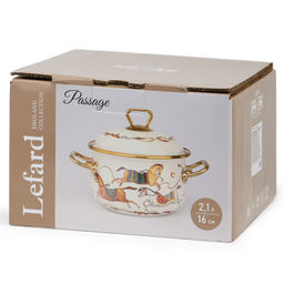 КАСТРЮЛЯ LEFARD ЭМАЛИРОВАННАЯ С КРЫШКОЙ, СЕРИЯ PASSAGE, 2,1Л, ДИА.16СМ ПОДХОДИТ ДЛЯ ИНДУК.ПЛИТ фото 4