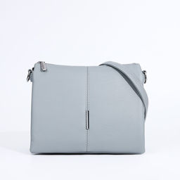 Сумка кросс-боди на молнии, 2 наружных кармана, цвет серо-голубой