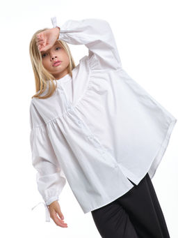 Рубашка для девочки подросткам школьная форма UD 8016 белый - Mini maxi фото 16