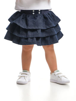 Юбка на резинке с воланами UD 1432 синий