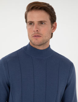 _ndigo Slim Fit Yar_m Bal_k__ Yaka Triko Kazak - Pierre cardin фото 2