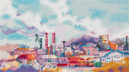 Набор для вышивания PANNA GM-7358 Индустриальный пейзаж 27 х 15.5 см