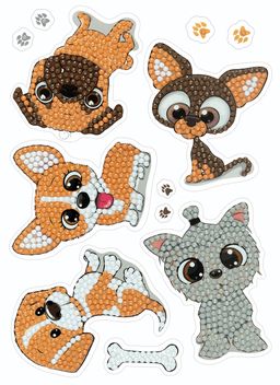 Кристальная (алмазная) мозаика ФРЕЯ ALVN-121 наклейки Щенки 19.5 х 14 см