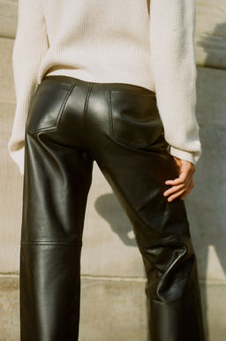 Pantalon tobillero de piel - H&m фото 3