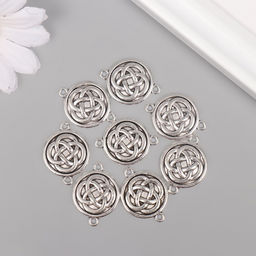 Цена за 8 шт. Коннектор для творчества металл 2 ушка Цветок жизни, 2.61.9 см - Арт узор фото 3