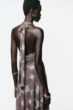 CUT-OUT PRINTED TULLE LONG DRESS - Zara фото 13