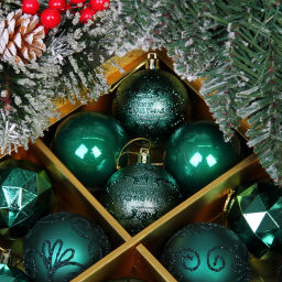 Новогодние шары "Зимняя вечеринка" 6 см (набор 16 шт), Изумруд