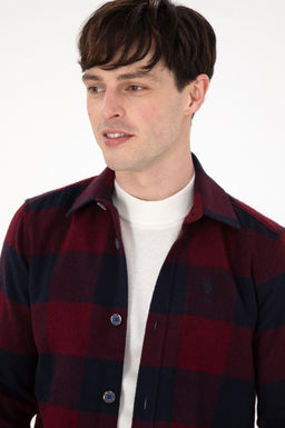 Мужская бордовая рубашка с длинным рукавом Неожиданная скидка в корзине - U.s. polo assn фото 2