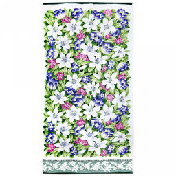 "Япония-2019" Полотенце махровое 100х150см, плотность 300гр/м2, 100% хлопок, "Лилия", зеленый, Bolangde (Китай)