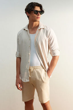 Ekru Normal Kesim/Regular Fit %100 Pamuk Keten G_r_n_ml_ _ort TMNSS23SR00030