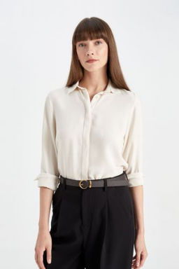 Regular Fit Basic Duz Uzun Kollu Gomlek