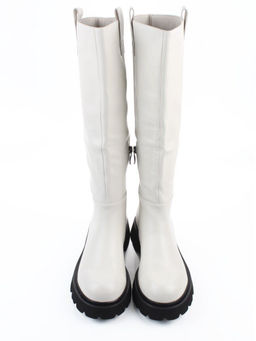 02-E39B-53R MILK Сапоги демисезонные женские (натуральная кожа)