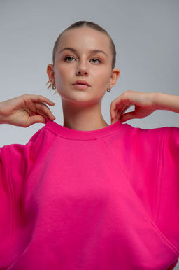 Арт. 15110/2 Свитшот женский укороченный one size (42-50) Цвет:фуксия - Калинка фото 8