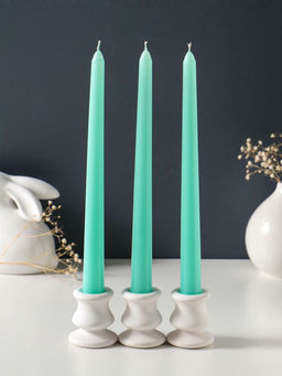Свеча античная 25 см (набор 3 шт) 58 гр, 7 ч, цв. мятный