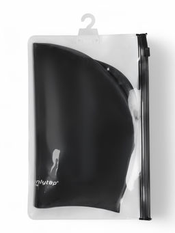 Шапочка для плавания взрослая ONLYTOP, для длинных волос, силиконовая, обхват 54-60 см, чёрная