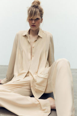 100% VISCOSE SHIRT WITH PLEATS - Zara фото 6