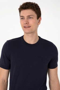 Erkek Slim Fit Bisiklet Yaka Lacivert Kazak - U.s. polo assn фото 2