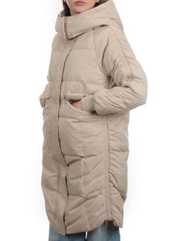 3064 BEIGE Пуховик зимний женский (80% пух, 20% перо)