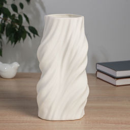 Ваза «Оскар», d=9 см, 25×11 см, керамика, белая