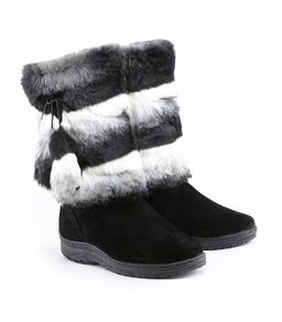 Сапоги унты Шиншилла,натуральная замша, натуральная овчина, литая подошва