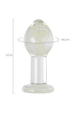 Анальная втулка Sexus Glass светящаяся в темноте, стекло, прозрачная, 6,5 см  фото 7