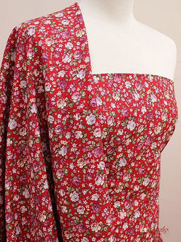 Импорт. хлопок "Розы сиренево-бордовые" цв.малиново-красный, ш.1.45м, хлопок-100%, 110гр/м.кв