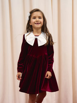 Платье бархатное с фонариками Вишневый джем - Bungly фото 2