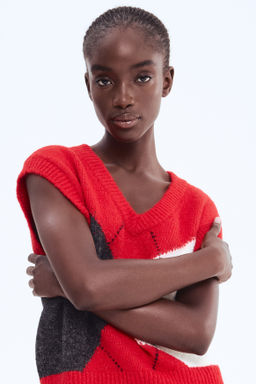 Su?ter sin mangas en punto jacquard - H&m фото 4