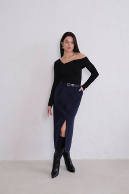 11364 Юбка миди-макси тёмно-синяя - Martichelli фото 9