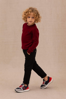 U. S. Polo Assn Базовый бордово-красный свитер с круглым вырезом для мальчиков - U.s. polo assn фото 6