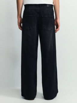 Джинсы wide leg с эффектом стирки / Zarina фото 4