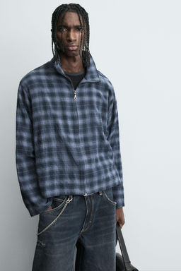 CHECK ZIP-UP SHIRT - Zara фото 5