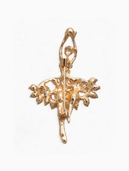 Брошь Балерина ан лер, белая в золоте